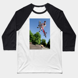 BMX Bike Stunt tail whip Baseball T-Shirt